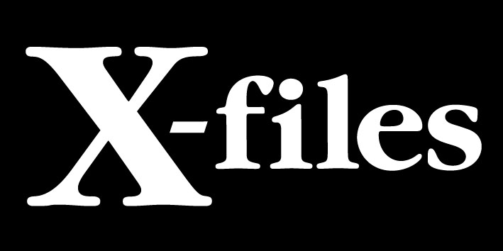 Пишем X-files (шрифт массивный, цвет — белый).