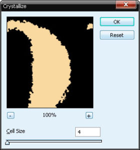 Сглаживаем рваные края: Filter-Pixelate-Crystallize (Фильтр-Оформление-Кристаллизация). 
